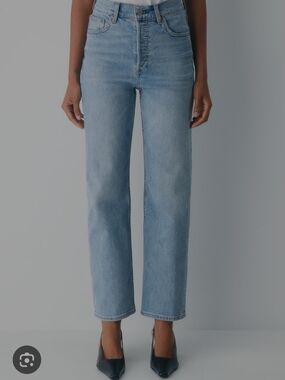 Aritzia Light Blue High-Rise Straight Leg Jeans 31/28L